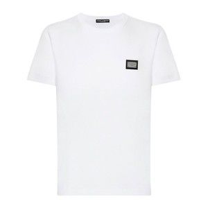 Dolce & Gabbana White T-Shirt With Logo Patch - NWT